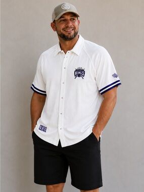 Vintage Sacramento Kings NBA Polo Shirt Button Up Mens XL Tall Cotton NWT